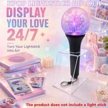 1pc Acrylic K-Pop Light Stick Holder - K-Pop Light Stick Holder Suitable For Various Light Sticks, Ultra-Stable Holder Storage Rack Suitable For K-Pop Fan Collection Display And Party Game Activities, Christmas Gift, Suitable For Skz/Twice/TXT/EXO/Aespa/Army Bomb And Other Official Light Sticks, Light Stick Not Included - Transparent - Taller Version - View 2