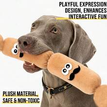 4-Piece Squeaky Sausage Dog Toys, Suitable For Chewy Dogs, Plush Chew Knotted Pull Toys, Relieve Boredom, Clean Teeth, Play Fun - Multicolor - View 8
