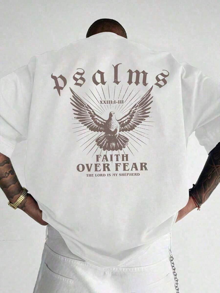 Short-Sleeve Graphic T-Shirt With Religious Print. Comfortable For Festive Occasions, Also A Thoughtful Gift For Father's Day And Graduations. - 白色 - 查看 1