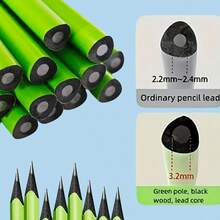 20pcs HB Green Shaft Black Wooden Pencils, 3mm Thick Lead Core, Break-Resistant, Smooth Writing, Suitable For Drawing, Writing, Exams, Drafting, Sketching, Essential School Supplies/Back To School Gift - A - View 6