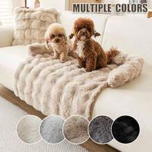 Cama para Perros, mullida, Cama para Gatos, Manta para Perros con Borde, Lavable, Cama para Mascotas, Camas para Perros, Antideslizantes, sof para Gatos, Nido para Gatos y Perros - Gris claro-1 - Ver 8