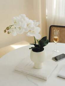 1 Peça Ramo Artificial Grande de Orquídea Phalaenopsis, Arranjo Floral para Decoração de Casa, Decoração de Casamento, Suprimentos para Festa de Festival, Haste de Orquídea Falsa Branca Premium com Toque Real, Spray de Orquídea Flexível e Dobrável com Botões Naturais, Ramo de Orquídea Artificial Sem Manutenção para Mesa de Jantar, Lobby de Hotel, Centro de Casamento, Decoração de Interiores Minimalista e Presente Ideal, Decoração de Casa, Decoração de Quarto - Branco - Visão 8