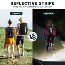 1pc 15-75L Black Backpack Rain Cover, Waterproof, Dust-Proof, Suitable For Outdoor Travel, Hiking And Climbing Backpacks, Foldable, With Reflective Strip, Suitable For Outdoor, Climbing, Commuting, School, Home, Travel Storage - A - View 4