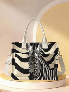 1pc Tote Bag Multi-Scenario Universal Extra Large Capacity Ultra-Lightweight Portable Versatile Practical Fun Pattern Print Large Capacity Crossbody Mommy Bag Multiple Pockets Detachable Shoulder Strap 2026 New Highly Attractive Daily Handbag - Multicolor - View 5