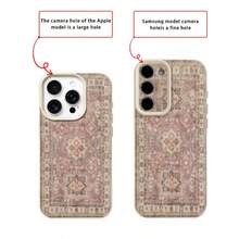 1 buah Casing Ponsel Bahan TPU Motif Karpet Persia Merah Muda Retro Kompatibel dengan Apple 17promax/17/16promax/15/13/12/11/ S20fe/A15/S24/A55/ Note11/Note12/Note13pro Pelindung Full Cover Tahan Guncangan Soft Shell - Putih - View 8