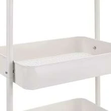Charcoal 3-Tier Rolling Kitchen Cart With Wheels Storage Trolley For Home Office Bathroom Organization - White - View 6