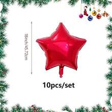 10pcs 18inch Red Five-Pointed Star Foil Balloons Birthday Wedding Christmas New Year Holiday Celebration Decoration Foil Balloons - View 5