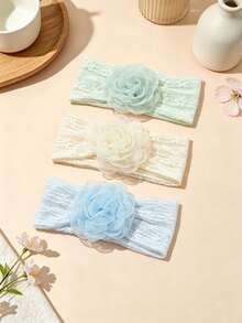 Multi-Pack Multicolor Soft Elastic Baby Headbands, Breathable, Suitable For All Seasons, Great Gift, Perfect For Photos - White, Yellow, Pink, Green, Blue - View 8