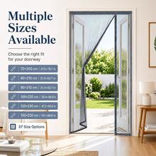 Magnetic Screen Door, Two-Way Opening - Gray Auto-Closing Mosquito Net Door, Pet-Friendly Insect Screen, Reinforced Edges, Breathable Mesh, Suitable For Patio/Balcony/Entryway/Bedroom, Multiple Sizes - - - View 5