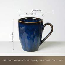 1pc Vintage Ceramic Mug With Unique Kiln-Fired Glaze Pattern, Retro Luxury Design, Suitable For Daily Use, Cafes, Parties, Mother's Day Gift, Microwave/Oven/Dishwasher - Multicolor - View 16