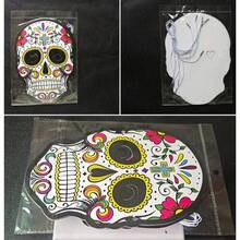 6-teiliges Set bunte Zucker-Schädel-Papier-Gesichtsmasken Tag der Toten & Halloween Party Maskenball Kostümzubehör für Erwachsene & Kinder, perfekt für Tag der Toten Parade, Cosplay & Festival Verkleidung - 6er-Packung - Übersicht 5