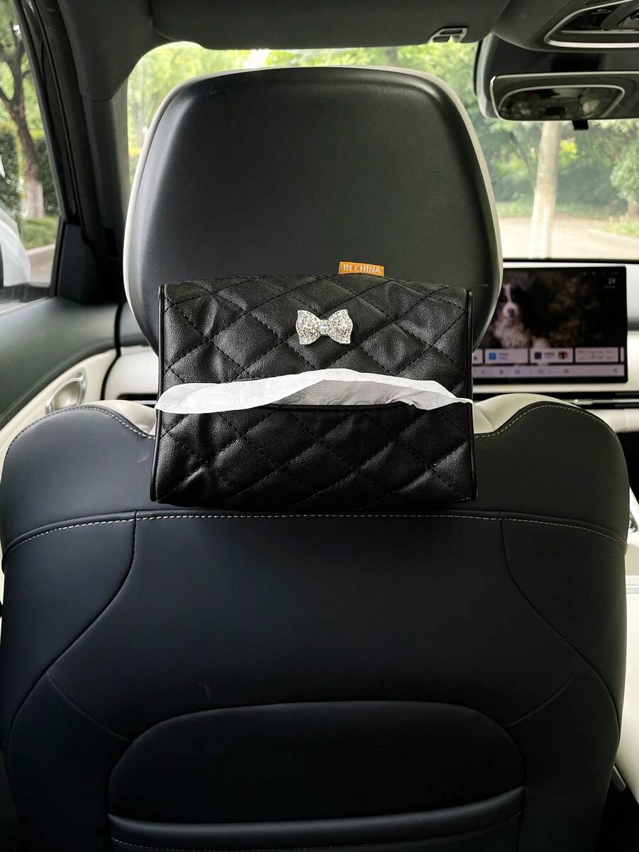 創意蝴蝶結車用面紙收納盒、車用面紙裝飾袋、車內面紙袋、車用面紙盒、面紙裝飾袋 - 蝴蝶結 - 查看 1