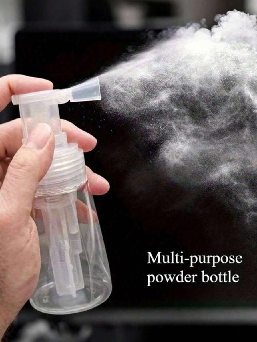 1pc Multi-Purpose Powder Spray Bottle, Home And Beauty Dual-Use Multifunctional Tool, Plastic Fine Mist Design, Leak-Proof And Portable, Suitable For Nail Glitter, Kitchen Seasoning, Hair Powder, Etc., Refillable, Suitable For Home, Travel, Hair Salon And Kitchen Scenes, Powder Spray Bottle, Travel Dispenser Spray Bottle, Plastic Portable Refillable Spray Bottle For Nail Glitter, Kitchen Pepper Powder