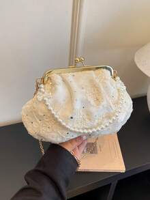 Women's PU Leather Crossbody Bag With Round Polka Dots, Vintage Style Handbag With Buckle Closure And Adjustable Shoulder Strap, Solid Color And Lightweight City Tote Bag - 咖啡 - 查看 8