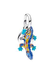 1bird, Milk Tea, Lizard Charm Silver Plated FIT Bracelet/Necklace DIY Gift - Multicolor B - View 10