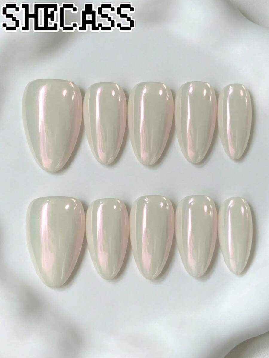 Shecass 10pcs Handmade Nails Press On Nails Short Nails For Summer Vacation Graduation Party - Multicolor - View 1