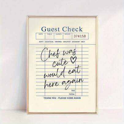 2D Flat Painting, 2D Flat Painting, 1pc Frameless Canvas Art, Featuring Chef Humor, Perfect For Adding Some Fun To Your Walls. This Artwork Includes Restaurant Reviews And Guest Ratings