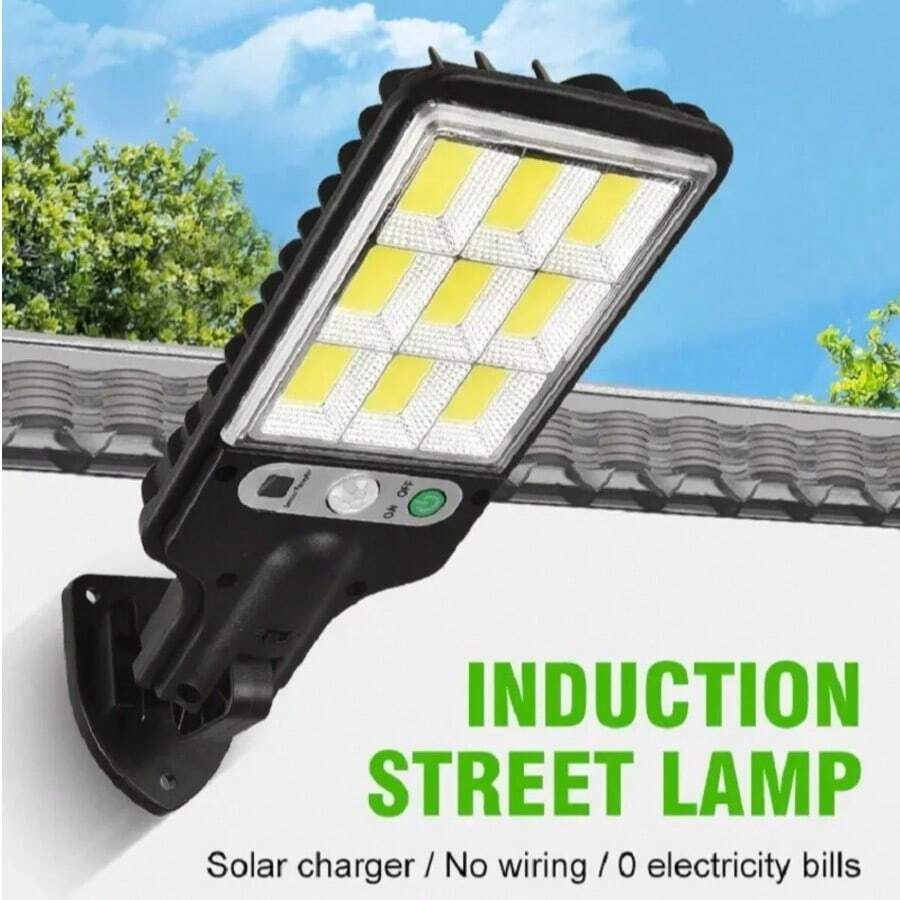 1pc Black ABS Plastic Solar Powered Street Light With 108 COB High Brightness COB Beads, Motion Sensor & Remote Control, Adjustable Bracket Flood Lamp For Garden Yard Patio Driveway Walkway Porch Garage Night Lighting Use - solar light - View 1
