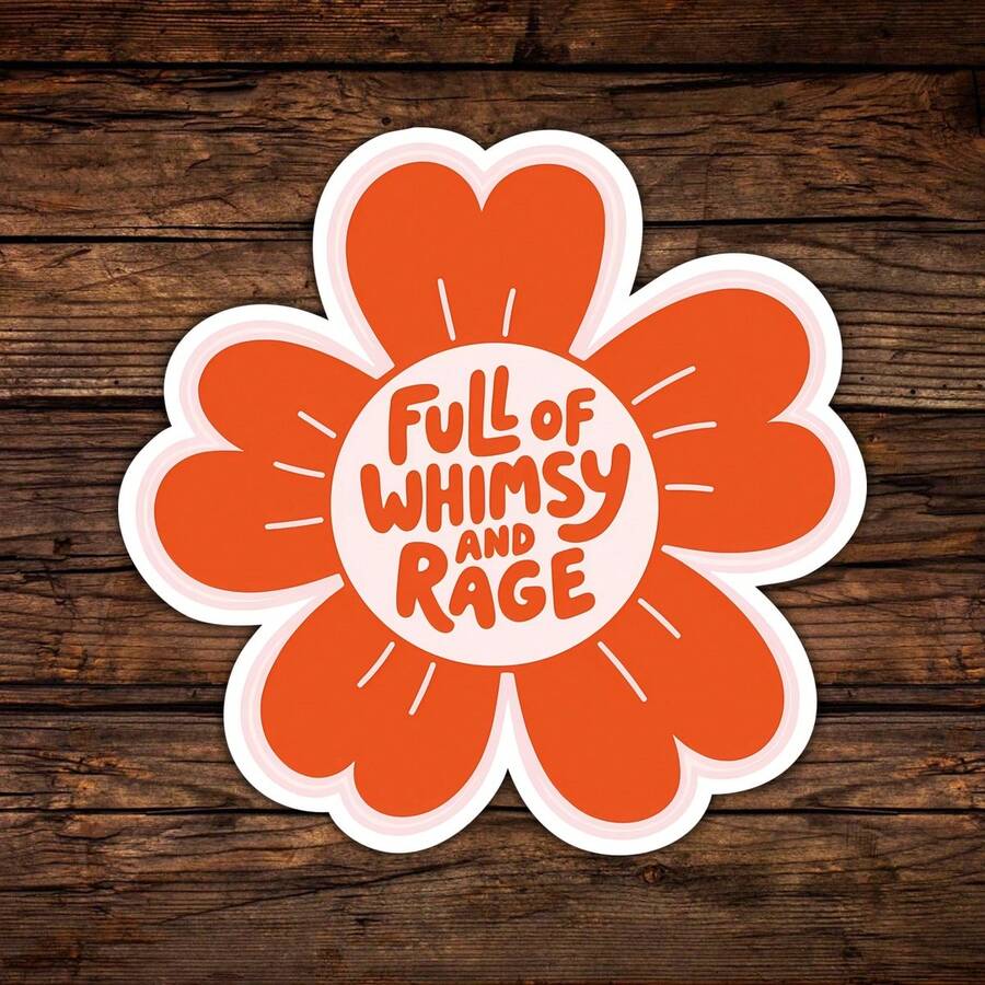 3 Inch 1pc Angry Humorous Aesthetic Sticker, Soft Dreamy Yet Highly Relatable Humorous Design, Suitable For Laptops, Notebooks, Water Bottles, Cups, Journals, Perfect Gift For Students, Teachers, Creative People, Book Lovers And Art Enthusiasts - Multicolor - View 1