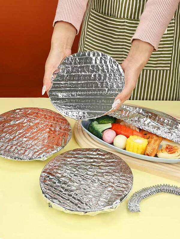 100/50/30/5pcs Insulated Food Covers, Adjustable Temperature Food Lids, Dustproof And Waterproof Food Preservation Film, Dustproof And Insect-Proof Food Covers, Refrigerator Odor-Proof Food Storage Accessories, Kitchen Essential Tools, Home Decor