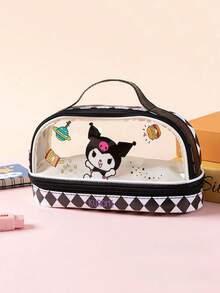 Double Layer Transparent Pencil Case, Hello Kitty Large Capacity Student Stationery Box - Multicolor - View 5