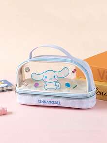 Double Layer Transparent Pencil Case, Hello Kitty Large Capacity Student Stationery Box - Multicolor - View 12