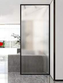 1 Roll Frosted Glass Window Film 44.5cm(17.5in) Wide, Soft Diffused Light Non-Glare, Static Cling Glue-Free Privacy Glass Sticker, UV Protection Anti-Glare, Trimmable And Easy To Remove, Free Installation Tools, Suitable For Home/Office/School/Cabinet Doors/Sliding Doors - Three-dimensional Rainbow Centerline - View 2