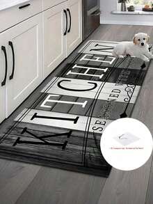 Farmhouse Rustic Kitchen Anti-Fatigue Mat, Black White Wood Grain Non-Slip Kitchen Floor Rug, Waterproof Stain Resistant Runner Mat For Kitchen Sink, Laundry Room And Home - A - View 7
