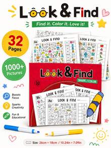 Children's Interactive Search Game Book, Enhances Brain Ability Through Sudoku Puzzles, Memory Training And Color Recognition, Suitable For Home And School Use Travel Puzzle Cards, Perfect Birthday And Christmas Gift - Multicolor - View 3