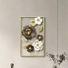 1 pieza Decoración de pared colgante, Decoración de pared de hoja de metal estilo chino moderno, Adecuado para pared de fondo, sala de estar y dormitorio. Artesanía de hierro: Decoración de pared de hoja colgante. - Multicolor - Ver 2
