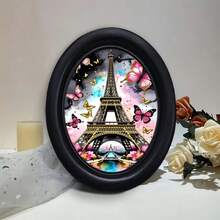 1pc 3D Black Picture Frame, Vibrant Color, Replaceable Photo, Oval Wall Decor, No Drilling Required, Suitable For Home Decor, Office Decor, Gothic Style, Holiday Decoration, Halloween, Thanksgiving And Other Festival Decor - 5 - View 9