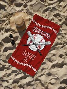 1 Stück personalisiertes Baseball Strandtuch & Decke - individueller Name, super saugfähige schnelltrocknende Mikrofaser, für Strand, Pool, Camping, Reisen - nur Handwäsche, Stranddecke - Verschiedenfarbig - Übersicht 6