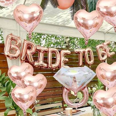 13/5pcs White Bridal Balloons, Wedding Decoration Balloons, Giant "Future Bride" Balloon, Bridesmaid Party Balloons, Wedding Bridesmaid Party Decorations, Suitable For Bridal Photo Booth Backdrop, Bridal Shower, Bachelorette Party, Wedding Party, Foil Balloon Decor, Indoor/Outdoor Party Decoration