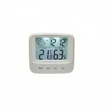 1pc Digital Indoor Thermometer Hygrometer With Clock, 5s Fast Refresh, Backlight, ℃/℉ Function, Suitable For Home, Office, Bedroom - White - View 12