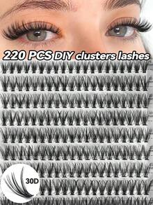 MAANGE 220件 DIY 接睫毛套組，20D/30D 簇狀單根假睫毛，9-13mm 長度，自然纖細，柔軟親膚，仿貂毛材質，適合旅行與日常攜帶，送給女性的禮物 - 彩色 - 查看 7