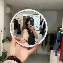 Round Wall-Mounted Decorative Corner Mirror - Full Length Horizontal Wall-Mounted Mirror, Plastic Frame, No Power Required | Home Decor Accessory, Portable Mirror, Suitable For Living Room, Bedroom, Hallway, Bathroom, Dressing Room, Room Decoration. - Multicolor - View 28