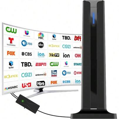 Digital TV Antenna For Smart TV Indoor2026 TV Antenna With Stick Base 360&Acirc;Long Range Reception HDTV Antenna For Local Channels Easy Installation