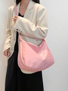 2026 Nouveau sac bandoulière grande taille pour l'été, sac d'étudiant pour la rentrée scolaire, sac bandoulière grande capacité, sac de mode pour les trajets quotidiens, sac gilet, sac dumpling, sac polyvalent pour femmes, sac de voyage - Rose bonbon - Voir 4