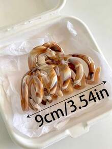 2件/1件 女款 9cm/3.54in 流動紋理系列 卡其色/粉色 大容量輕量塑膠髮夾，時尚百搭高端優雅極簡風純色髮夾，適合日常穿搭、外出、休閒、派對、通勤、海灘、度假、紮髮、馬尾、盤髮、洗臉、沐浴、化妝、搭配衣著，髮飾髮夾 - 彩色 - 查看 2