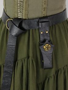 2PCS Set Renaissance Belt With Fan Covers Belt Festival Medieval Vikings LARP Easter Halloween Music Festival Costumes(Not Include The Fan) - Multicolor - View 6