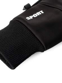 1 Pair Thermal Lined Warm Motorcycle Winter Riding Gloves, Full Finger Touchscreen Compatible, Suitable For Autumn/Winter Riding, Skiing, Outdoor Sports, Spring Gift For Family And Friends - Black Rib - View 8