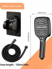 Cabezal de ducha cuadrado de alta presión con filtro de 8 ajustes y panel grande, conjunto de cabezal de ducha de mano con manguera de 59 pulgadas y soporte de pared, ajuste universal G1/2, incluye válvula de cierre, ideal para el hogar, hotel, apartamento, sala de ducha y baño del gimnasio, mejore su baño para una experiencia de baño de lujo, gran regalo para familiares y amigos - Multicolor - Ver 21