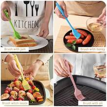 2/1pc Silicone Barbecue Brush, Heat-Resistant Silicone Brush, High-Quality Cooking Brush, Suitable For Camping Barbecues, Salads, Baking, Cooking, Frying, And Roasting. Perfect For Summer Parties, Camping, And Everyday Cooking. - Multicolor - View 7