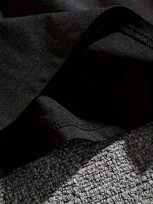 Un conjunto de manga corta para mujer, elegante e casual, , fabricado con material suave y transpirable, ideal para el ocio - negro+negro - Ver 6