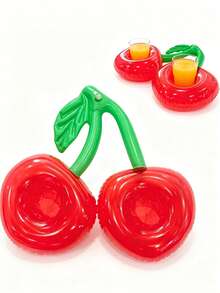 Cherry Shaped Inflatable Cup Holder PVC Floating Creative Beverage Cup Holder Design Suitable For Pool Party, Water Activities, Beach Party And Outdoor Activities Suitable For Beverages And Packaged Drinks Lightweight Inflatable Fun Decoration - Multicolor - View 5