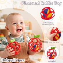 Fruit Shaped Baby Rattle Toy, Soft Hand Grab Ball With Rattle Sound, Early Educational Sensory Toy, Textured Teething Relief Toy For Newborn 0 Month+, Perfect Baby Shower Gift - 彩色 - 查看 10