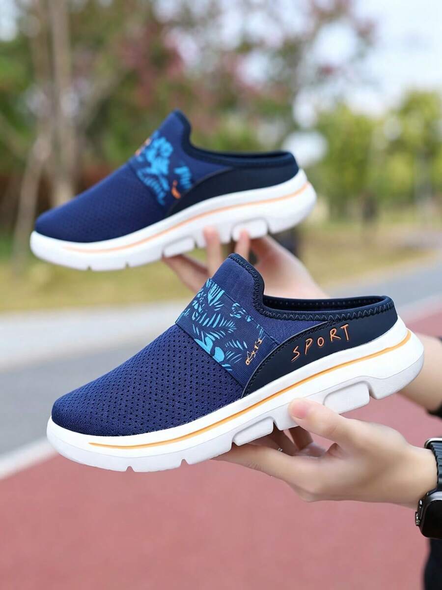 Summer Unisex Breathable Mesh Knit Slip-On Casual Sandals, Black, Lightweight, Non-Slip, Comfortable, Fashionable Leisure Sports Shoes