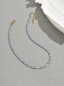 1 buah Kalung Manik-Manik Dekoratif Minimalis Warna Jelly untuk Wanita - Biru-N1292 - View 3