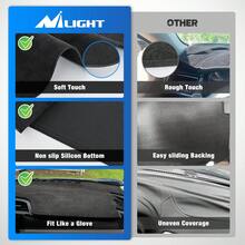 Nilight Dash Cover Compatible With Honda Civic 2016 2017 2018 2019 2020 2021, Custom Fit Suede Dashboard Mat Non‑Slip Sunshade Glare Protector Interior Accessories Black - A - View 7