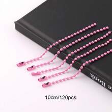 Hot Selling 120Pcs 10cm Color Painted Iron Ball Chain Round Disc Tag Chain DIY Kuka Pendant Bag Keychain Accessories - 10cm Round Bead Iron Chain - View 19